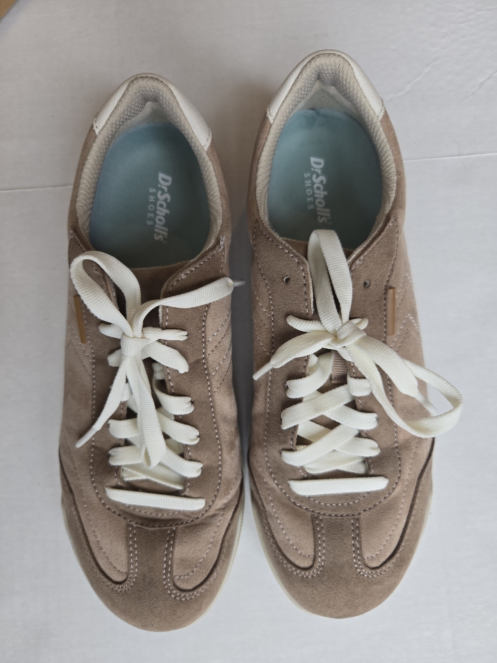 Dr. Scholl's Women's Taupe Suede Lace-Up Sneakers
